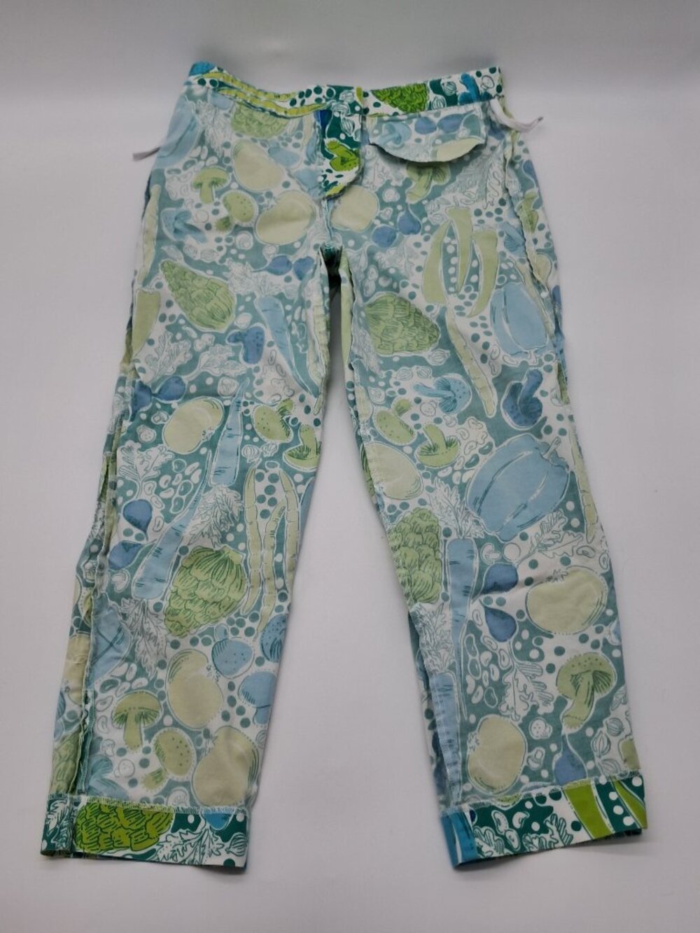 Lilly Pulitzer Steamed Vegetable Capri Pants Size 6 Green/Blue/Teal - Picture 5 of 8